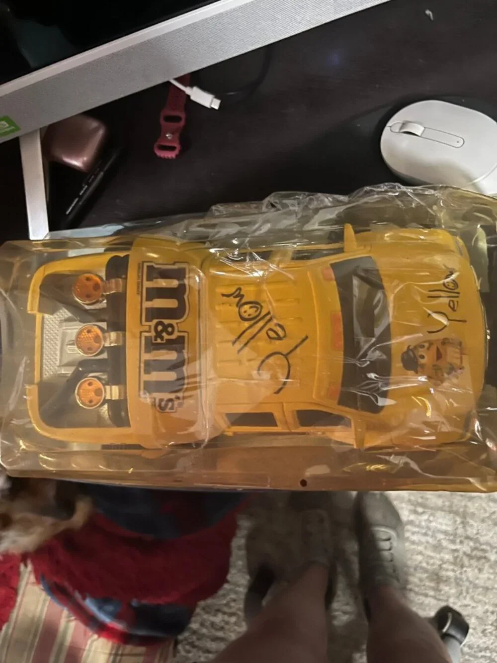 M&M's Yellow Diecast Toy Truck Collectible Vehicle in Original Packaging